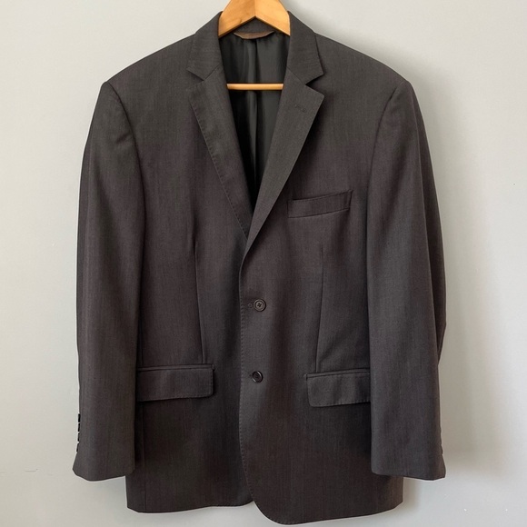 Pronto Uomo Signature Single Breasted 100% Wool Stone Gray Suit Jacket Size 42R - Picture 1 of 16